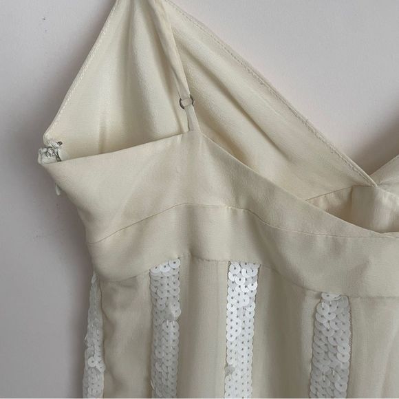 Vintage Y2K BCBG white babydoll silk sequin camisole - Picture 5 of 7